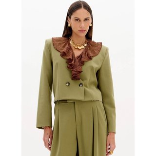 Blazer Curto Com Manga Longa Lança Perfume