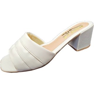 Sandália Salto Alto 05 cm Extra Conforto 03 Marfim Moda Pé
