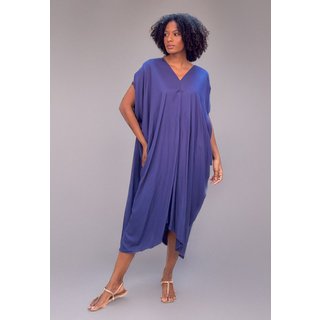 Vestido Kaftan Detalhes nas Costas Azul Marinho