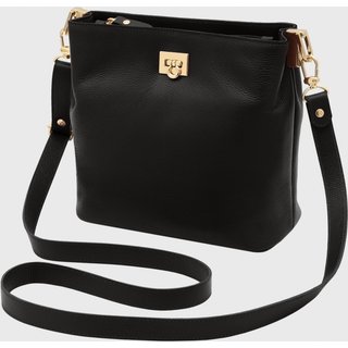 Bolsa Transversal Couro Mariart Juá Preta