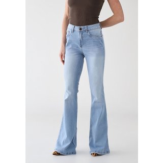 Calça Jeans Feminina Lança Perfume Atena Flare Lavagem Clara