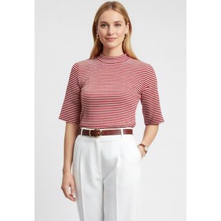 Blusa Feminina Gola Alta Listrada Marialícia Vermelho