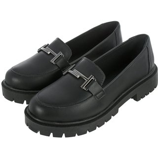 Sapato Feminino Mocassim Tratorado Donatella Shoes Bico Redondo Confort Preto