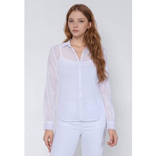 Camisa Intens Manga Longa Crepe Devore Branco