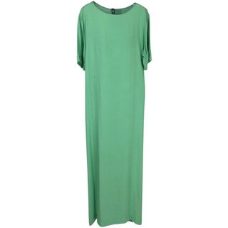 Vestido Longo Solto Com Fenda Colcci Verde