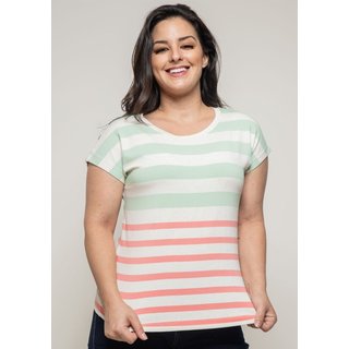 Blusa Pau a Pique Listrada Rosa e Verde VERDE - GG Pau a Pique