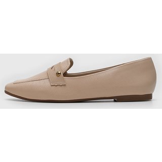 Mocassim Feminino cê Detalhe Metálico Nude