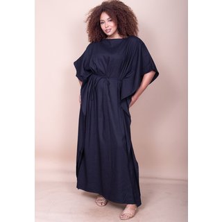 Vestido Longo Cabanafree Linho com Viscose Preto