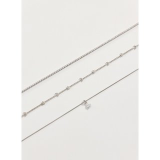 Conjunto 3 Colares Prateados Riviera Estrelas