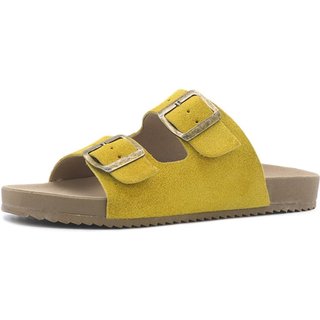 Papete Rasteira Sandalia Couro Amarelo Tellini Store