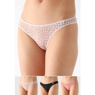 Kit 3pçs Calcinha DelRio Tanga Microfibra Rosa