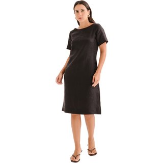 Vestido Manga Curta Feminino Preto Mara Caboo