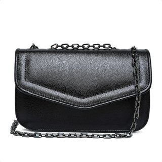 Bolsa Preta Feminina Pequena Casual Clutch Carteira De Mão Festa Alça Corrente De Ombro Elegante