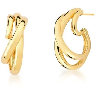 Infantil - Brinco Elos Ovais Entrelaçados Semijoia Banhado a Ouro 18K Ania Store
