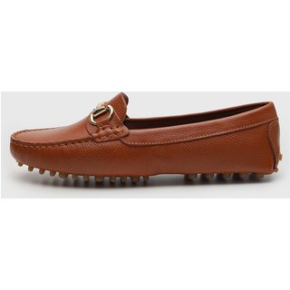 Mocassim Feminino Arezzo Detalhe Metálico Caramelo