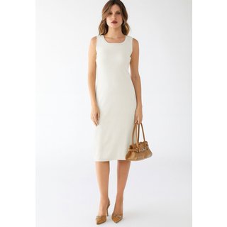 Vestido Midi Levosch De Alça E Fenda Ribana Off White