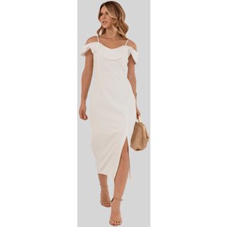 Vestido Miss e Misses Aurora MD C/Alca Fenda C/Babado Off White