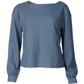 Blusa Feminina Giraffe Gola Canoa Texturizada Azul