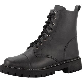 Bota Coturno Tratorado Feminino Lumiss Blogueira Salto Baixo Cano Curto Preto