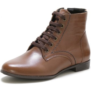 Bota Cano Curto Couro Tellini Store Conhaque