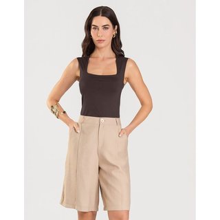 Blusa Feminina Com Decote Quadrado Dianna Marrom