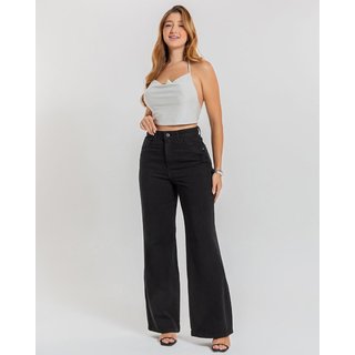Calça Feminina - Wide Leg - Black Jeans - Preto