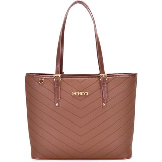 Bolsa Feminina Moncci Grande Ombro Forrada Fivela Roma Bordado Caramelo