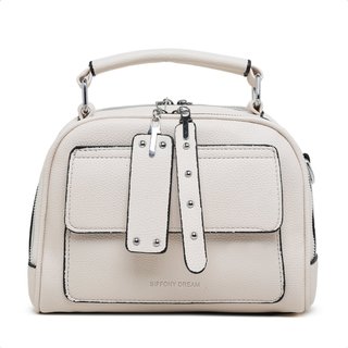 Bolsa Transversal Couro Bolsinha Feminina Moderna Compacta - Branco