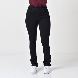 Calça Jeans Feminina Flare Preta Cintura Alta Preto