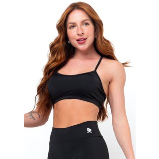 Top Fitness Nadador Alça Sustentação Feminino Blackout Academia - Preto