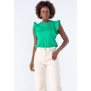 Blusa em algodao muscle babado Verde