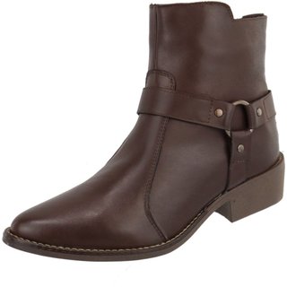 Bota em Couro Feminina Cano Baixo Bico Fino Chocolate Tellini Store