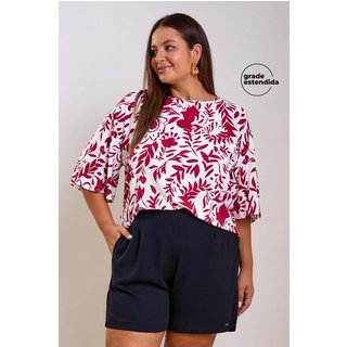 Short Feminino Alfaiataria Creponado Marialícia Preto
