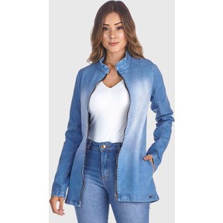Jaqueta Jeans HNO Jeans Blazer Gola Padre New Style Azul