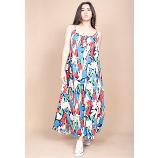 Vestido Longo Cabanafree Caçuá Viscose Alça Fina Estampa Floresce