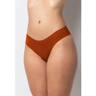 Calcinha Gabi Lingerie Tanga Básica Lisa Microfibra Poliamida Conforto Terracota
