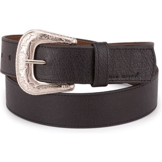 Cinto Feminino Country Couro Legítimo Largo Fivela Americana ajustavel Ello Griff Preto