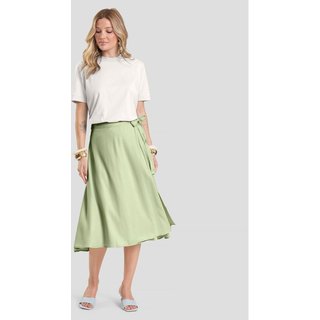Saia Feminina Midi Envelope Dianna Verde