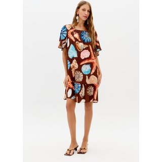 Vestido Curto Estampado Babado Barra Lança Perfume