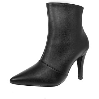 Bota Salto Alto Fino Cano Curto Bico Fino Luiza Sobreira Preta Mod. 2229