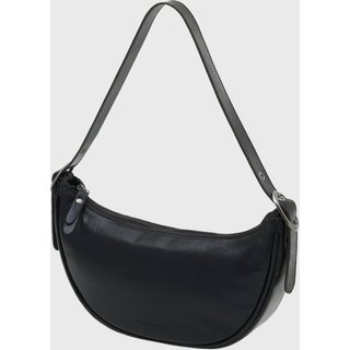 Bolsa Shoulder Couro Mariart Lima Preto Metalizado