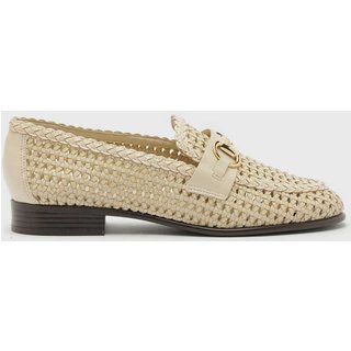 Mocassim Arezzo Tramado Fivela Bege