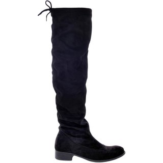 Bota Over Feminina The Knee Cano Longo Salto Baixo Moda Caramelo 33 Preto