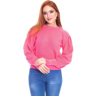 Blusa Moda Vício Tricô Manga Longa Princesa Pink