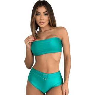 Biquíni Hot Panties Tomara que Caia Básico Liso Carol Verde Tiffany