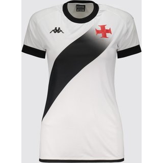 Camisa Kappa Vasco Supporter Graphik Feminina Branca e Preta