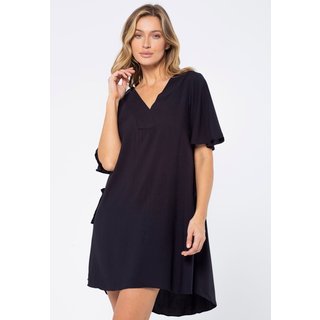Vestido Curto Amazonia Vital Viscose Mullet Decote V Preto