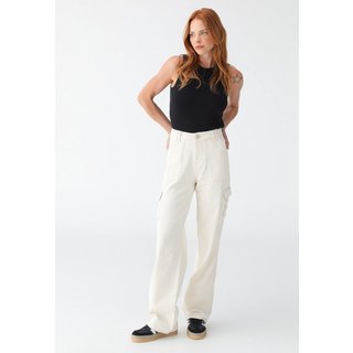 Calça HNO Jeans Cargo Em Sarja Moda Off White