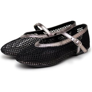 Sapatilha Feminina Boneca Preta Tela Fivela 5400 Preto Onix