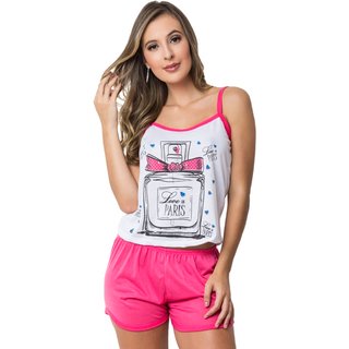 Baby Doll Tetê Variedades Feminino Pijama Estampado Malha Confortável Pink